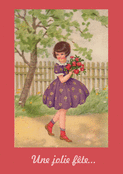 Petite fille en fleurs pour une f&ecirc;te